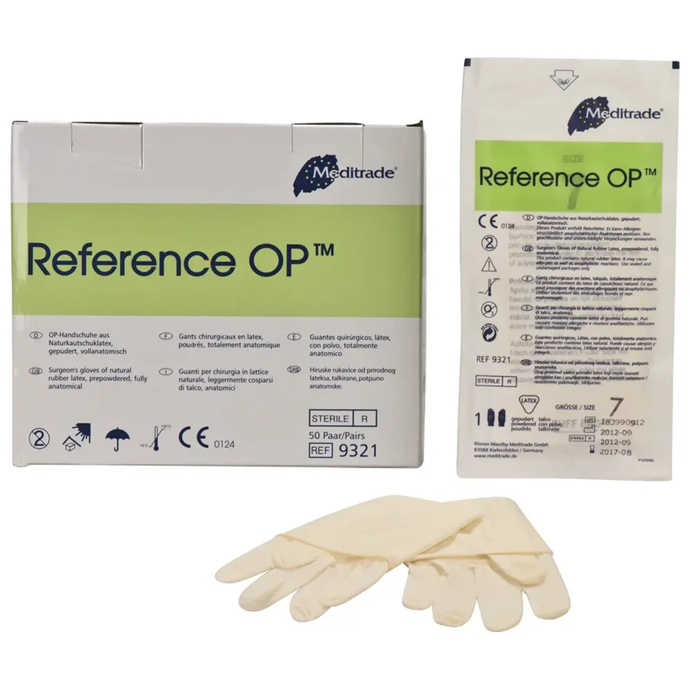 Meditrade Reference™ OP - Packung 50 Paar gepudert, natur, Größe 7