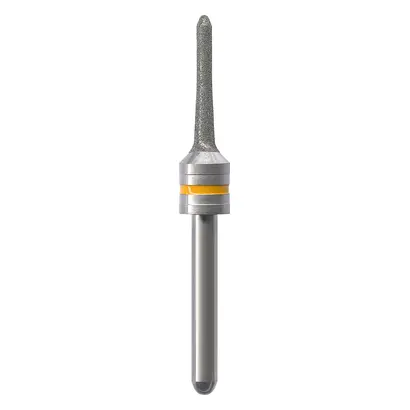 Edenta CAD/CAM Diamant Schleifer - Stück diamantiert, gelb, Schaft-Ø 3 mm, Figur konisch, Kopflänge: 14 mm, ISO 018
