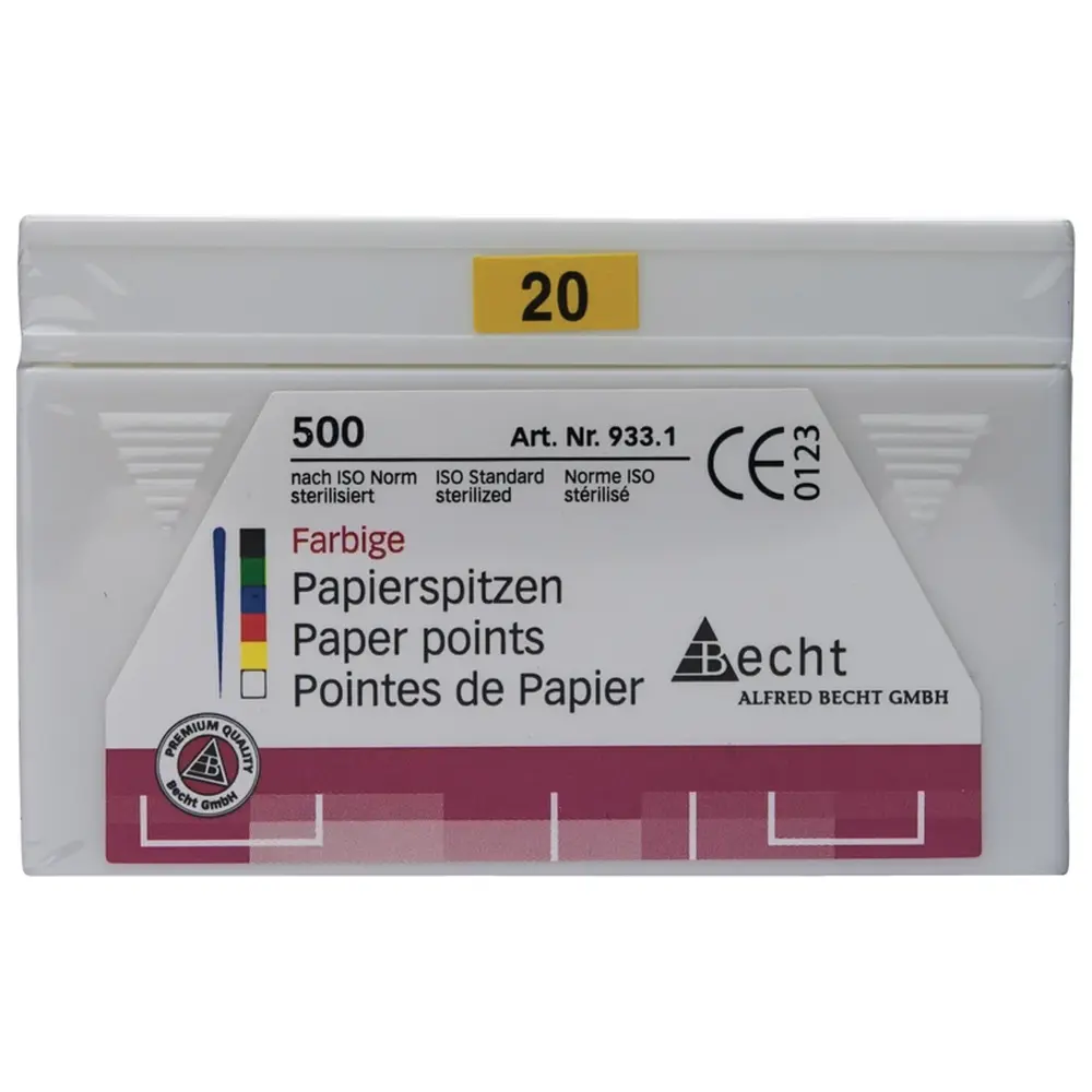 Becht Papierspitzen farbig - Packung 500 Stück ISO 020