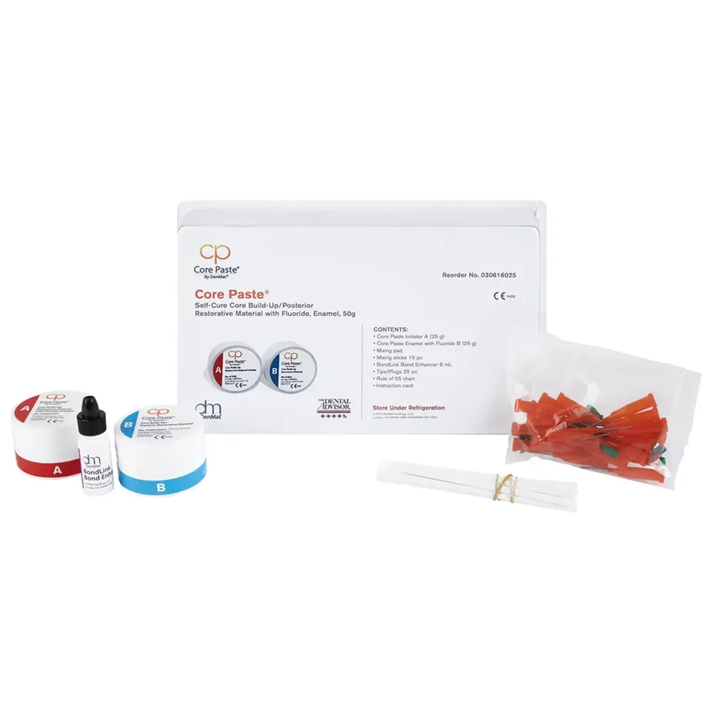 American Dental Core Paste - Kit 2 x 25 g Dose mit Fluorid (A3,25, A3,5), Zubehör