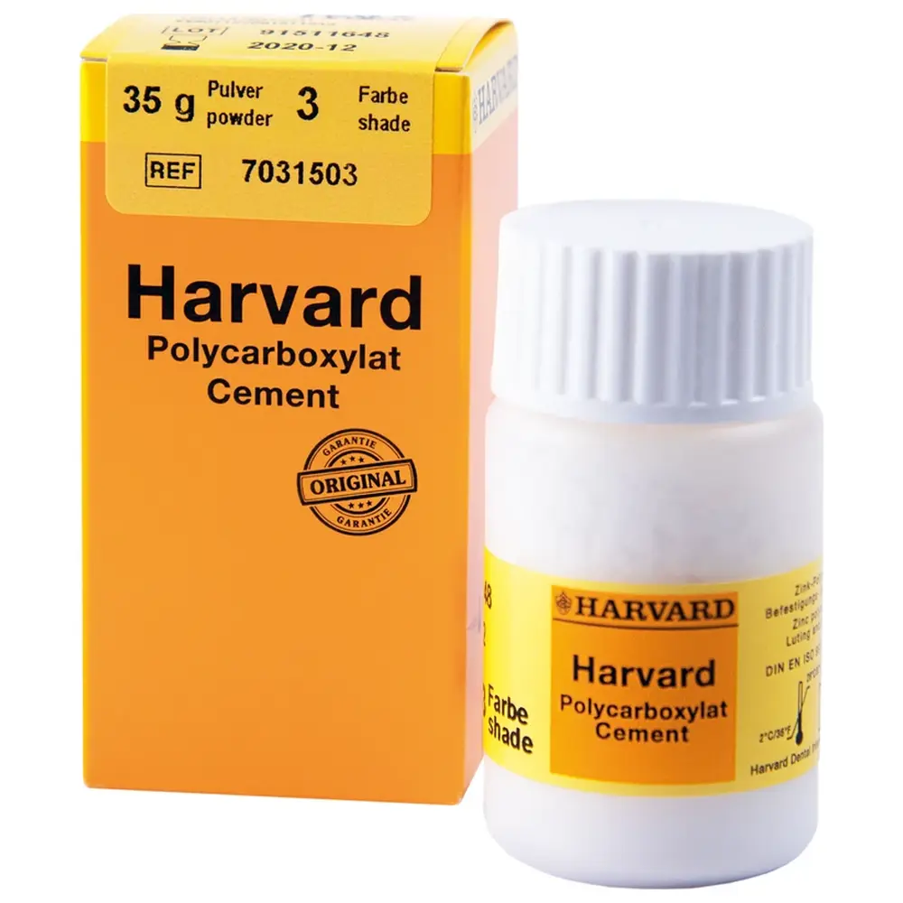 Harvard Dental International Harvard Polycarboxylat Cement Pulver - Packung 35 g Pulver 3 - weißlichgelb