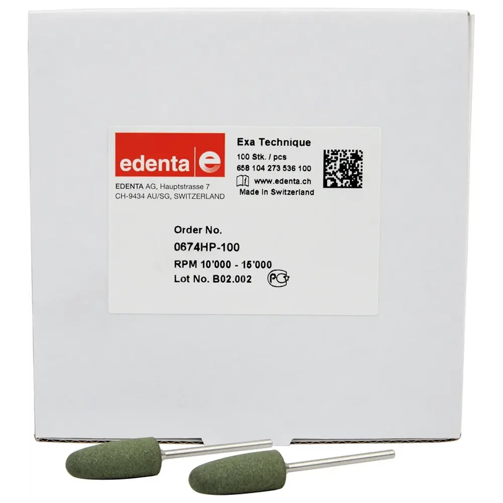 Edenta Exa Technique - Packung 100 Stück grün grob, HP, Figur 273, 24,5 mm, ISO 100