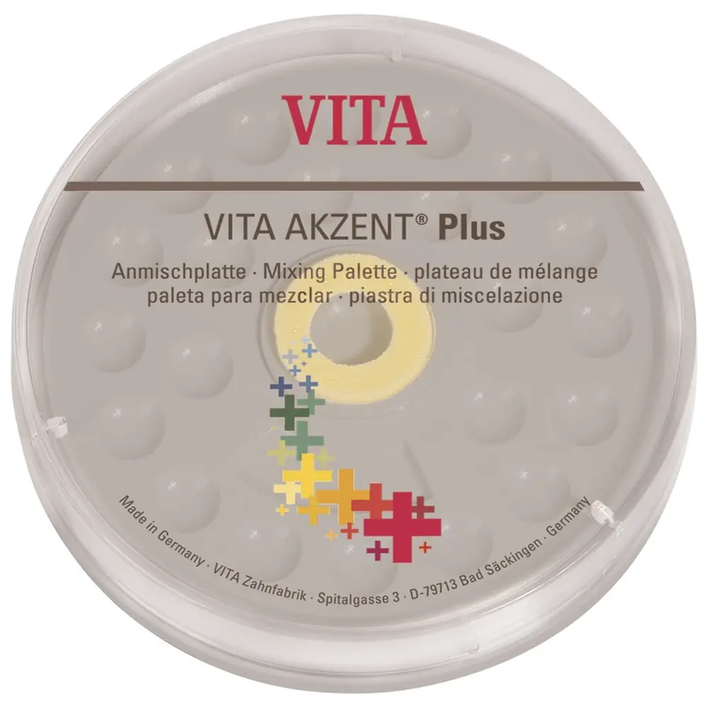 VITA AKZENT® Plus Anmischplatte - Stück Anmischplatte Kunststoff, mit 21 Mulden, Ø 144 mm