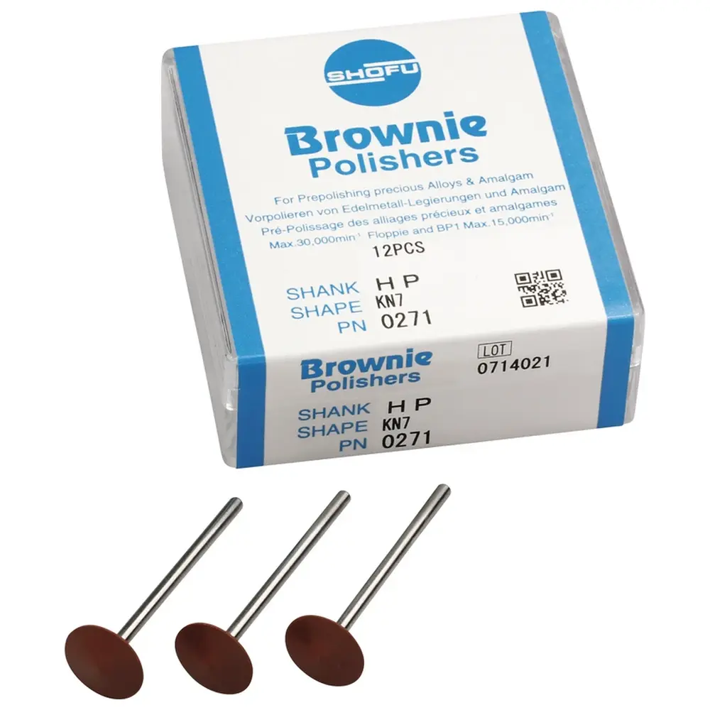 SHOFU Silikonpolierer - Packung 12 Stück braun, HP, Figur KN7, ISO 125