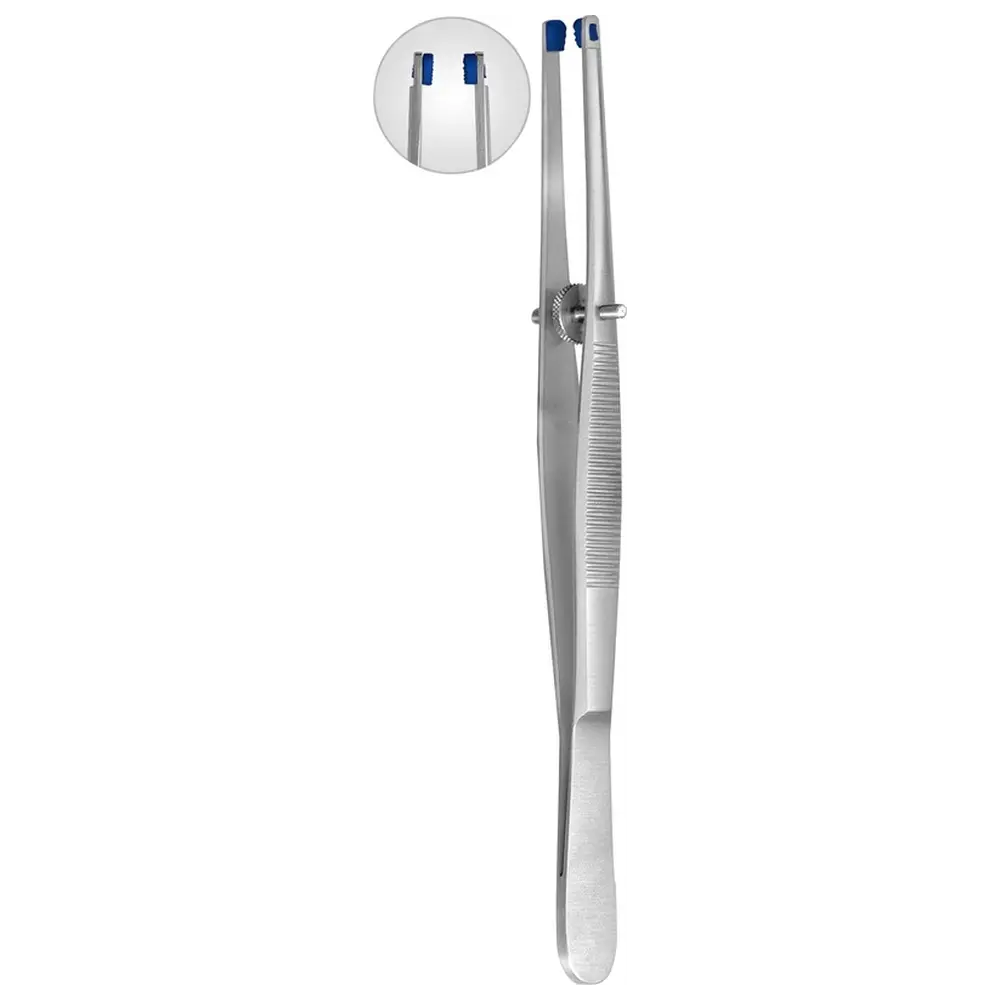 Hammacher Pinzetten für Zirkonarbeiten - Packung 1 Pinzette gerade, 5 Paar Ersatzsilikonplatten, HSL 548-16