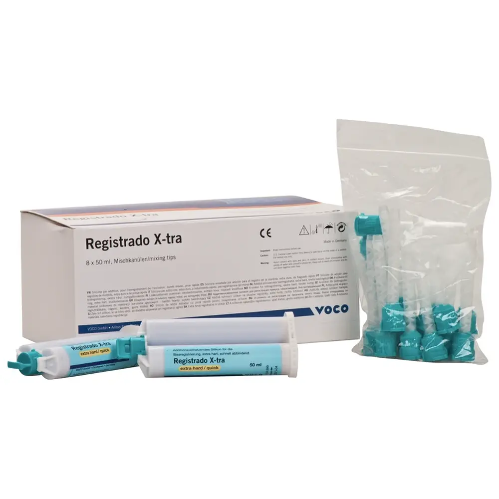 VOCO Registrado X-tra - Großpackung 8 x 50 ml Doppelkartusche, Mischkanülen Typ 16