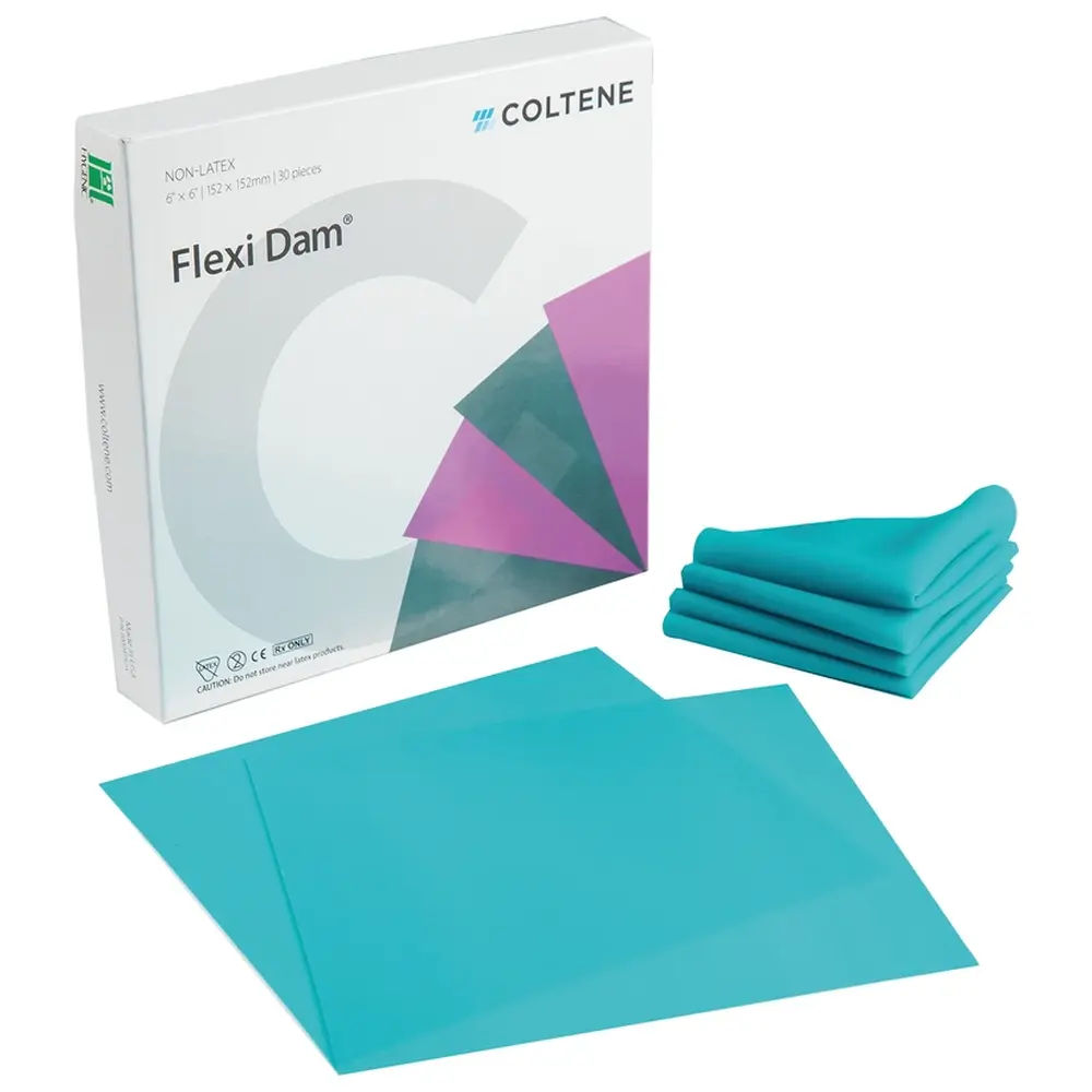 COLTENE HYGENIC® Flexi Dam® Non Latex - Packung 30 Stück mittel, 152 x 152 mm, grün