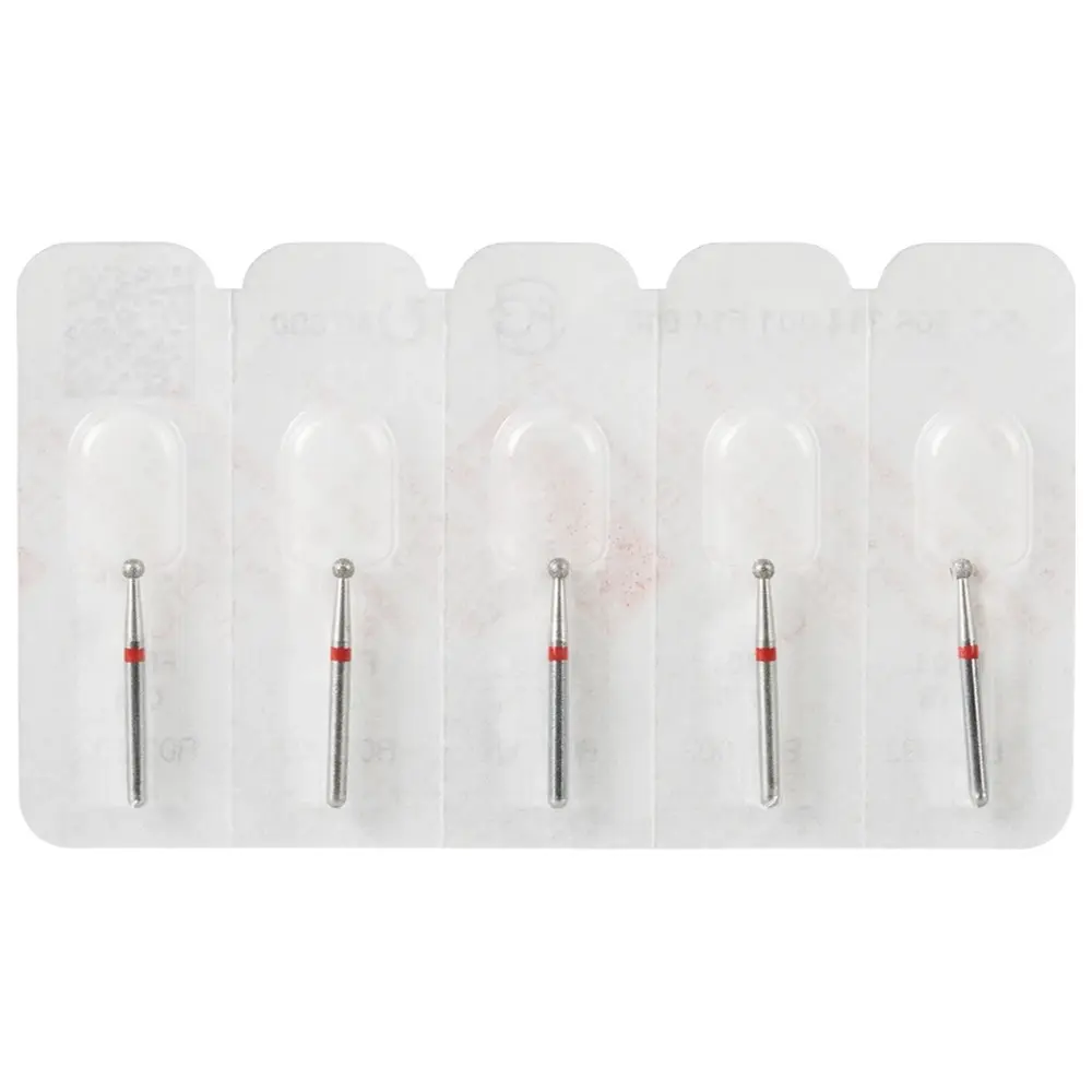 Edenta Diamanten 801 - Packung 5 Stück rot fein, FG, Figur 001 Kugel, ISO 018