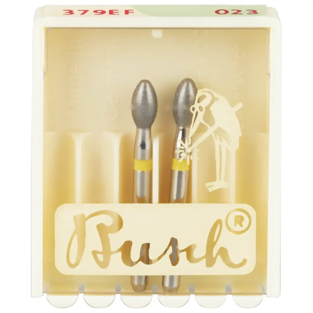 Busch Premium Diamantschleifer 379 - Packung 2 Stück gelb extra fein, FG, Figur 277, 4,2 mm, ISO 023