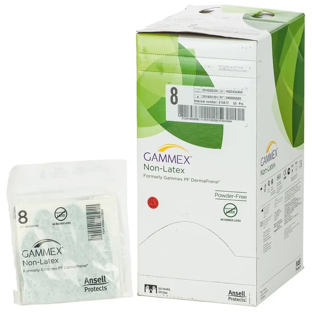 Ansell Gammex® Non-Latex - Packung 50 Paar puderfrei, grün, Größe 8
