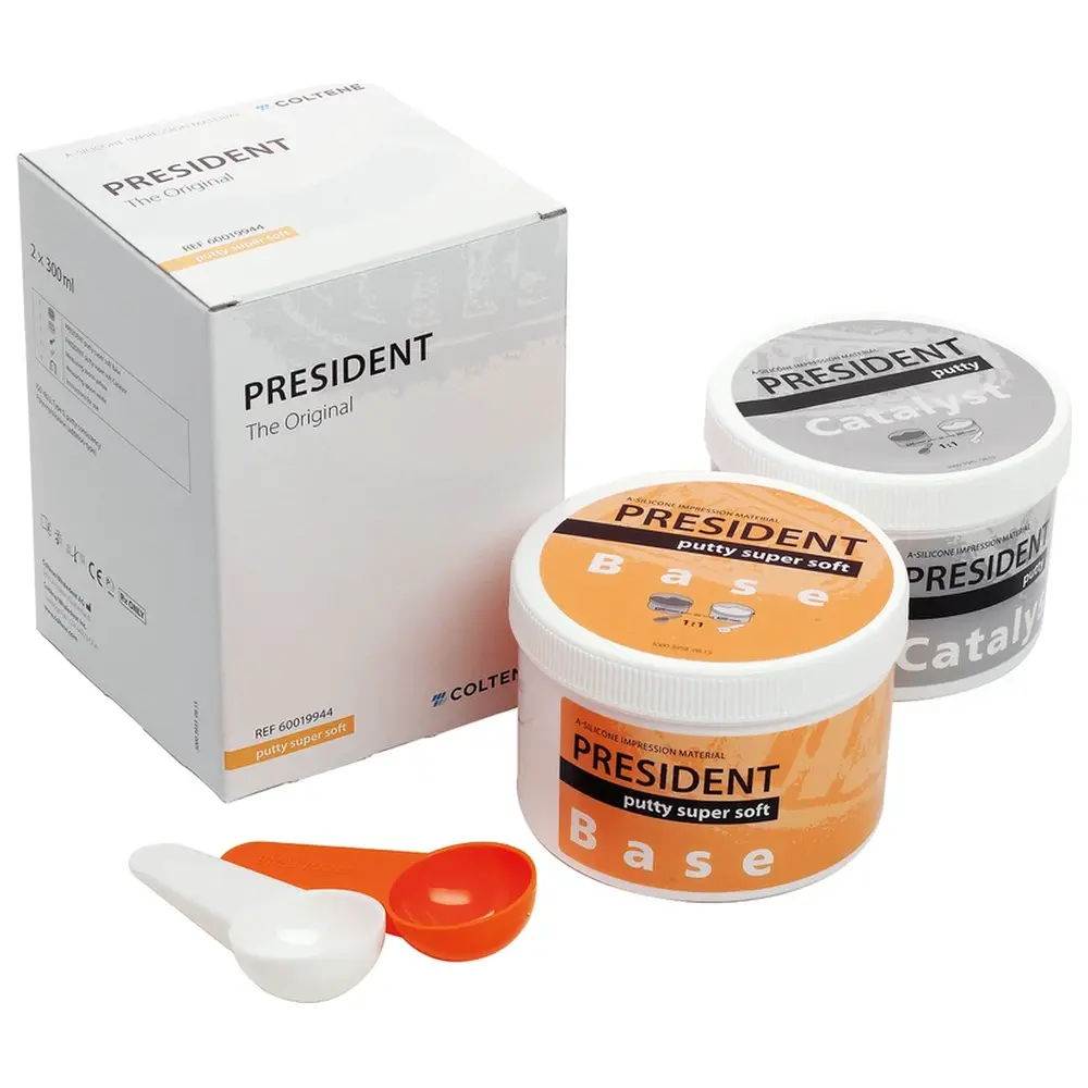 COLTENE PRESIDENT The Original Knetmasse - Packung 300 ml Base, 300 ml Katalysator, putty super soft