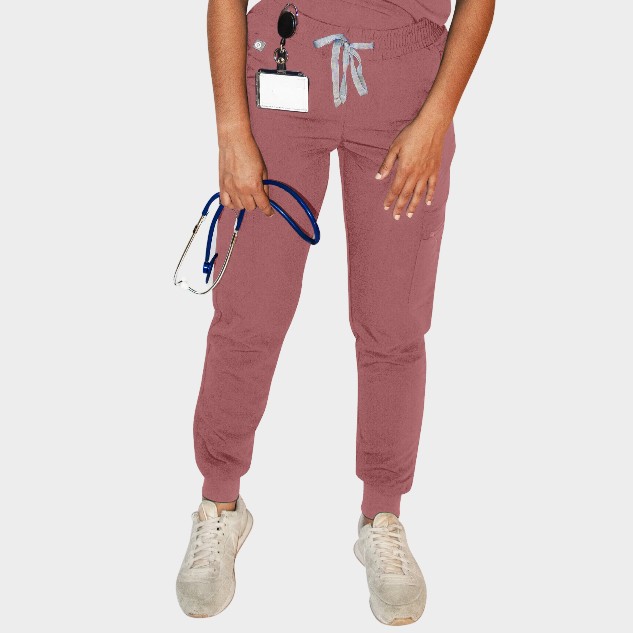 Hochgeschnittene Jogger-Hose – Ambou, FlexComfort, mauve, XL, mit 8 Taschen, Yoga-Hüftbund, schmale Passform, für Damen