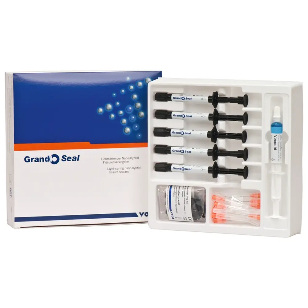 Grandio Seal - Set 5 x 2 g Spritze, 5 ml Vococid Gel Spritze, Kanülen Typ 45, Zubehör