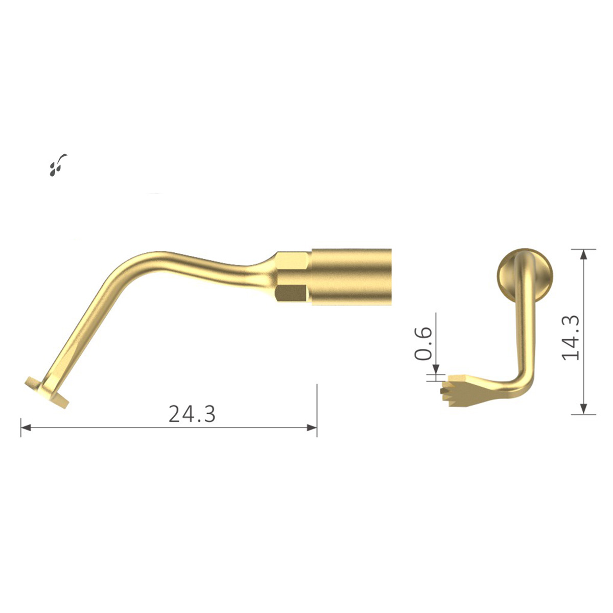 Xpedent Ultraschallspitze US1R Chirurgie (passend für den Einsatz mit MECTRON® Geräten)