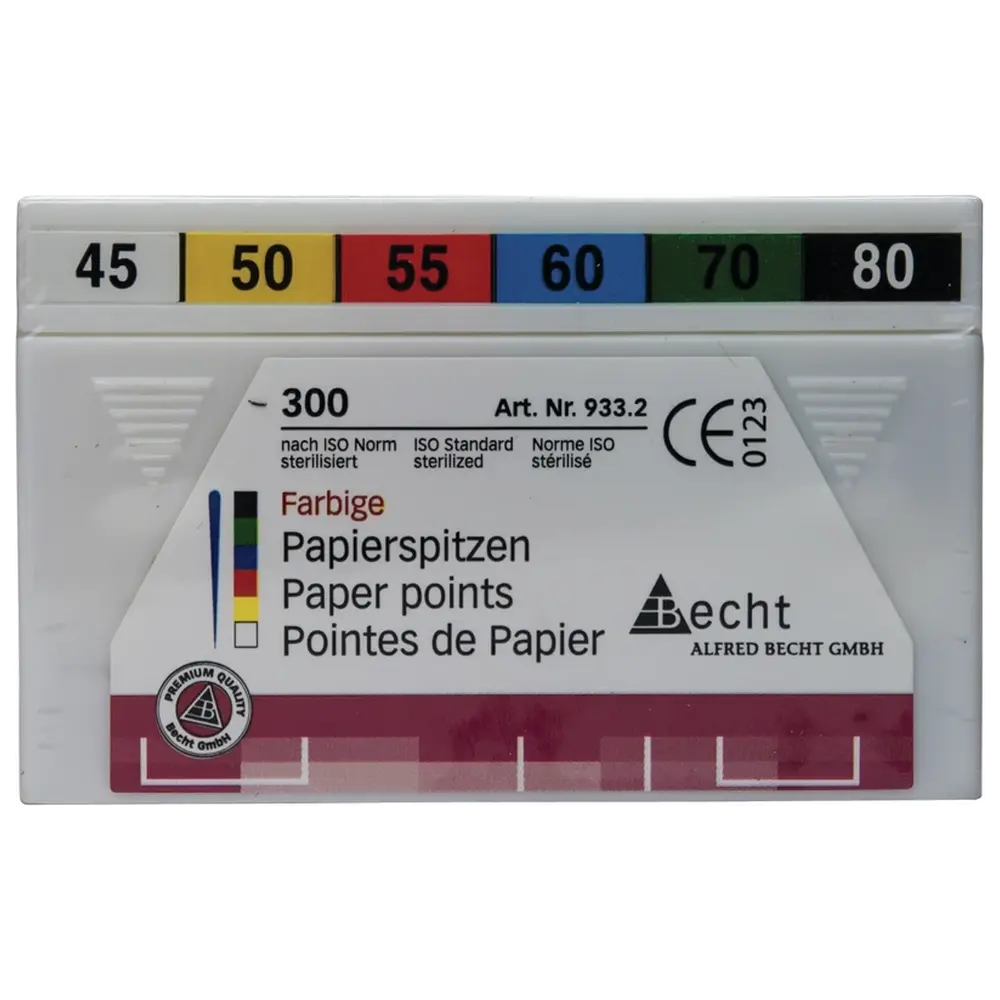 Becht Papierspitzen farbig - Sortiment 300 Stück ISO 045-080