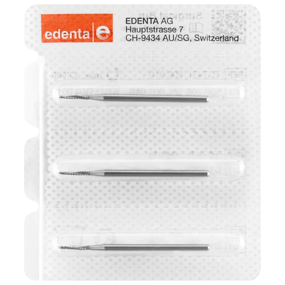 Edenta Chirurgie Knochenfräser nach Lindemann C162 - Packung 3 Stück HP, Figur 408, 9 mm, ISO 016