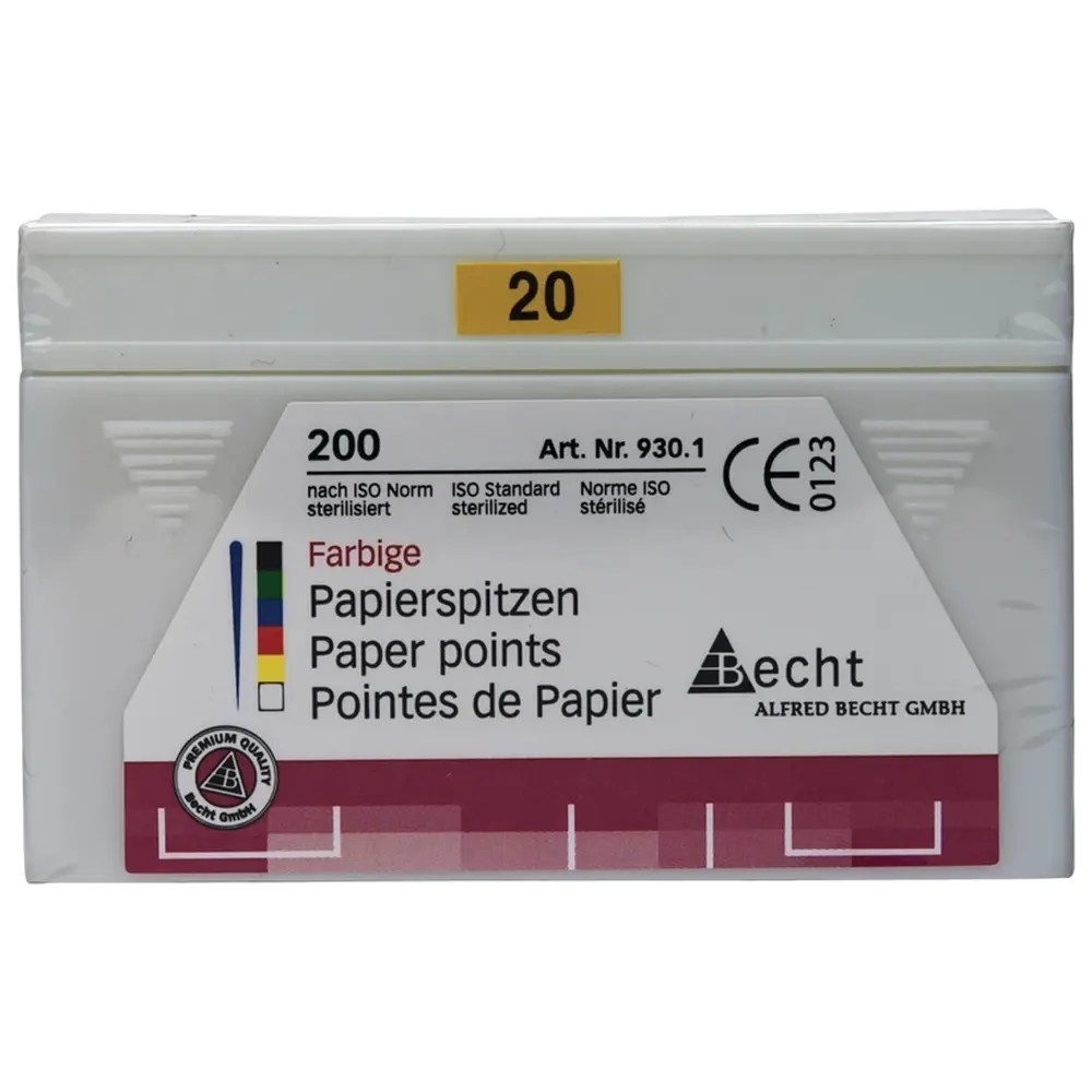 Becht Papierspitzen farbig - Packung 200 Stück ISO 020