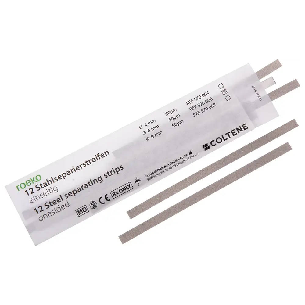 COLTENE roeko Stahlseparierstreifen - Packung 12 Stück 6 mm, einseitig beschichtet
