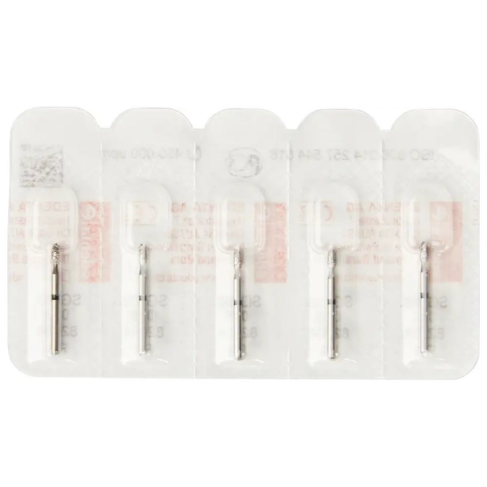 Edenta Diamanten 368 - Packung 5 Stück schwarz supergrob, FG, Figur 257 Knospe, 3,5 mm, ISO 016