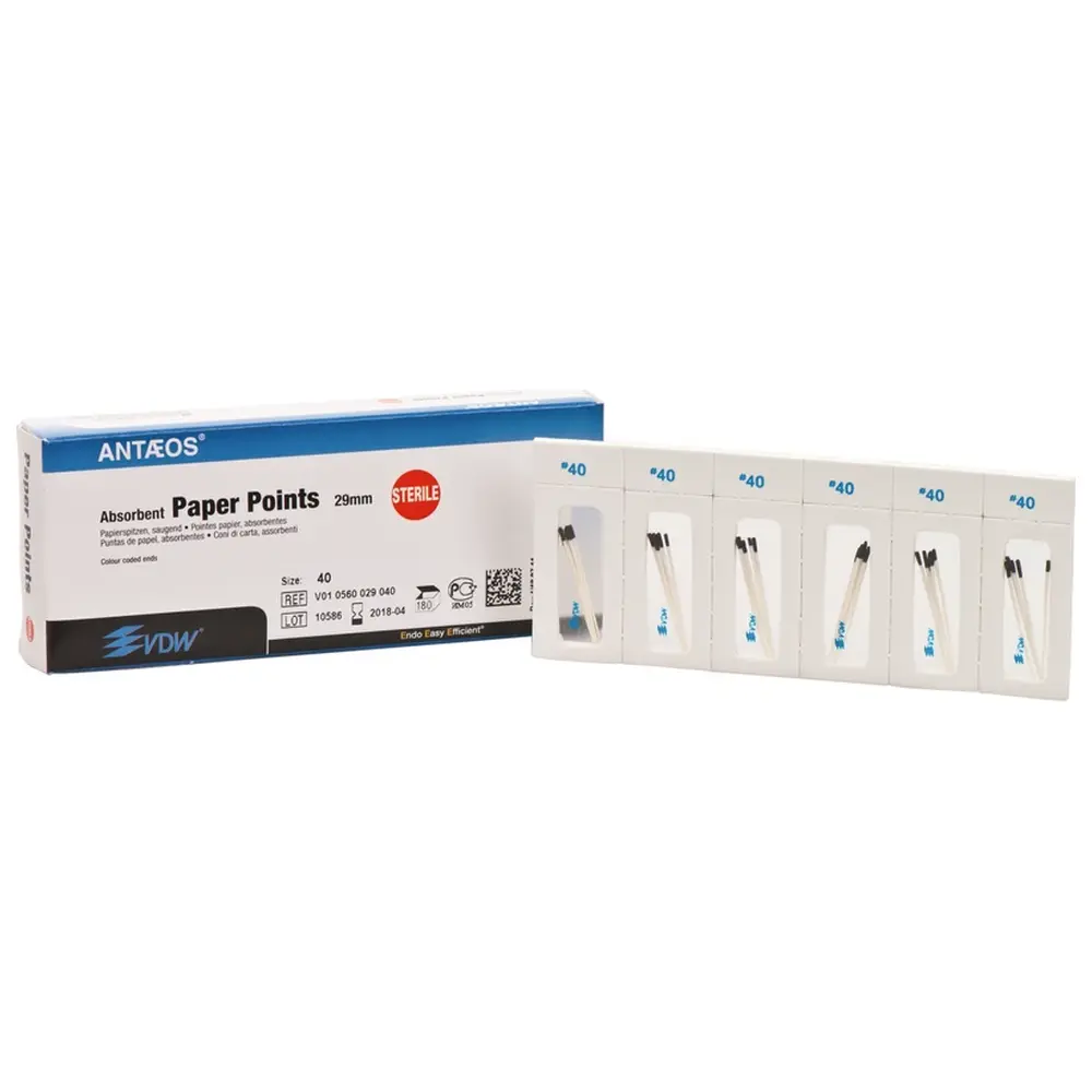 VDW Papierspitzen steril - Packung 180 Stück Taper.02, ISO 040