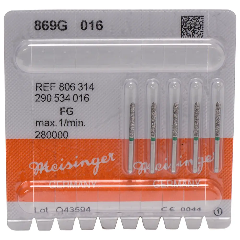 Hager & Meisinger Diamanten 869 - Packung 5 Stück grün grob, FG, Figur 290 Torpedo, 10 mm, ISO 016