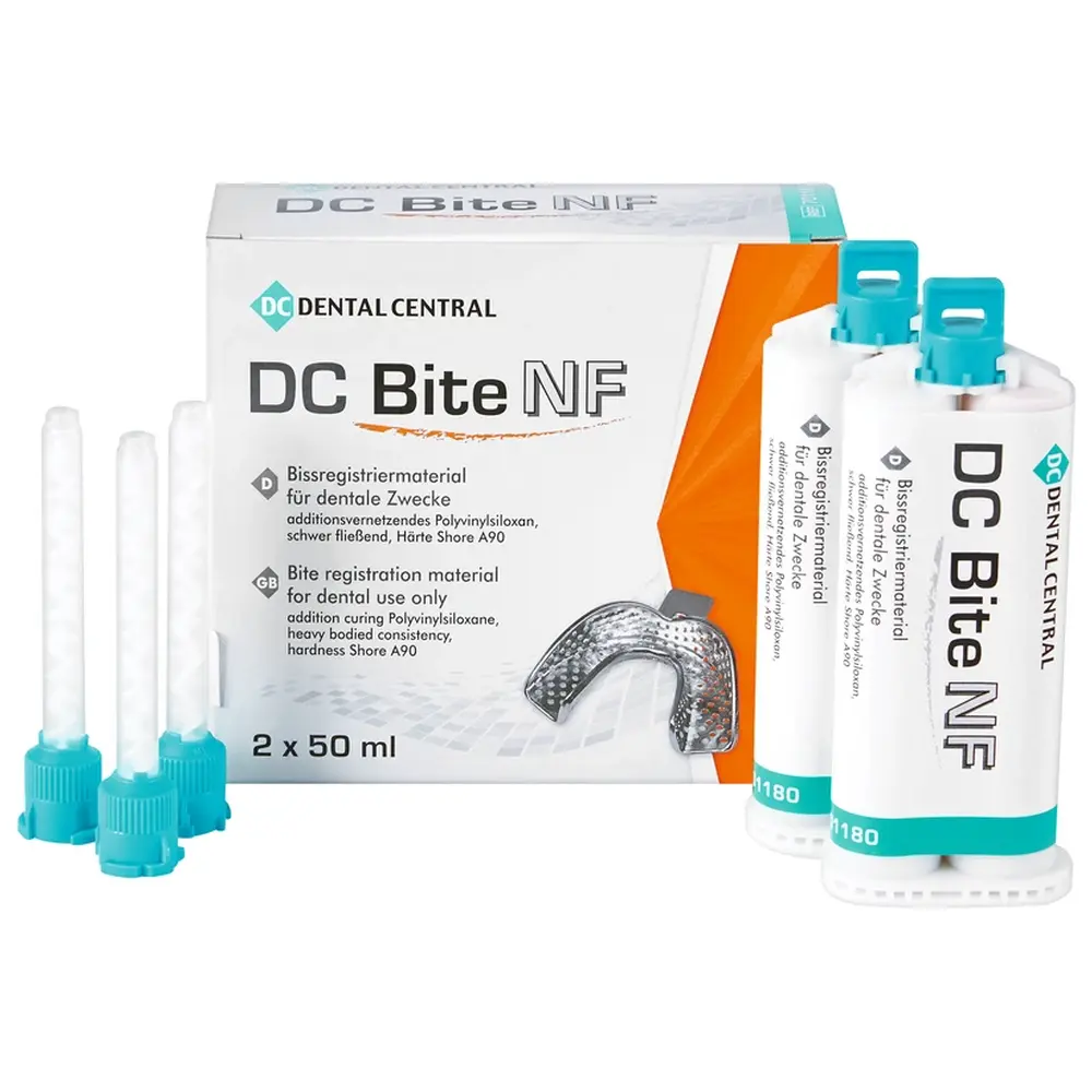 DC Dental Central DC Bite NF - Packung 2 x 50 ml Kartusche, 12 Mischkanülen DC Dental Central DC Bite NF - Packung 2 x 50 ml Kartusche, 12 Mischkanülen