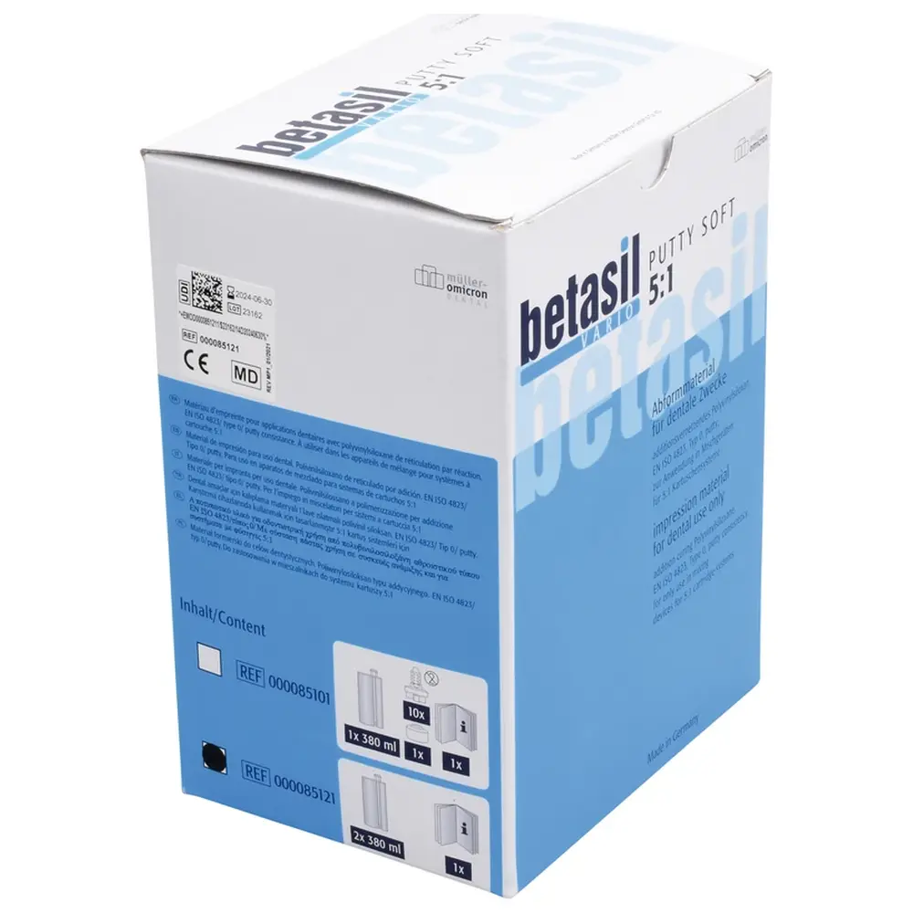 Müller-Omicron betasil® VARIO PUTTY SOFT - Packung 2 x 380 ml Kartusche 5:1 soft, 1 Fix Cap