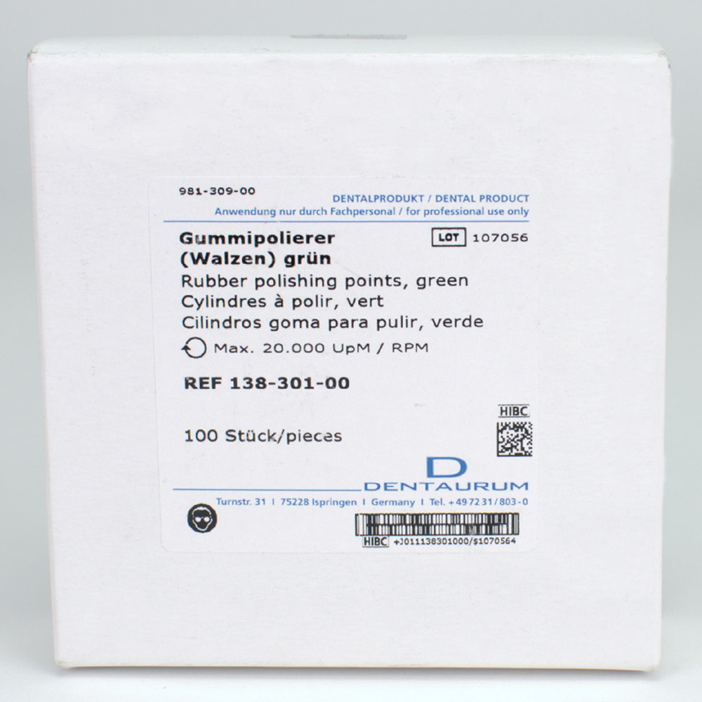 Gummipolierer Walze grün -C- 100St