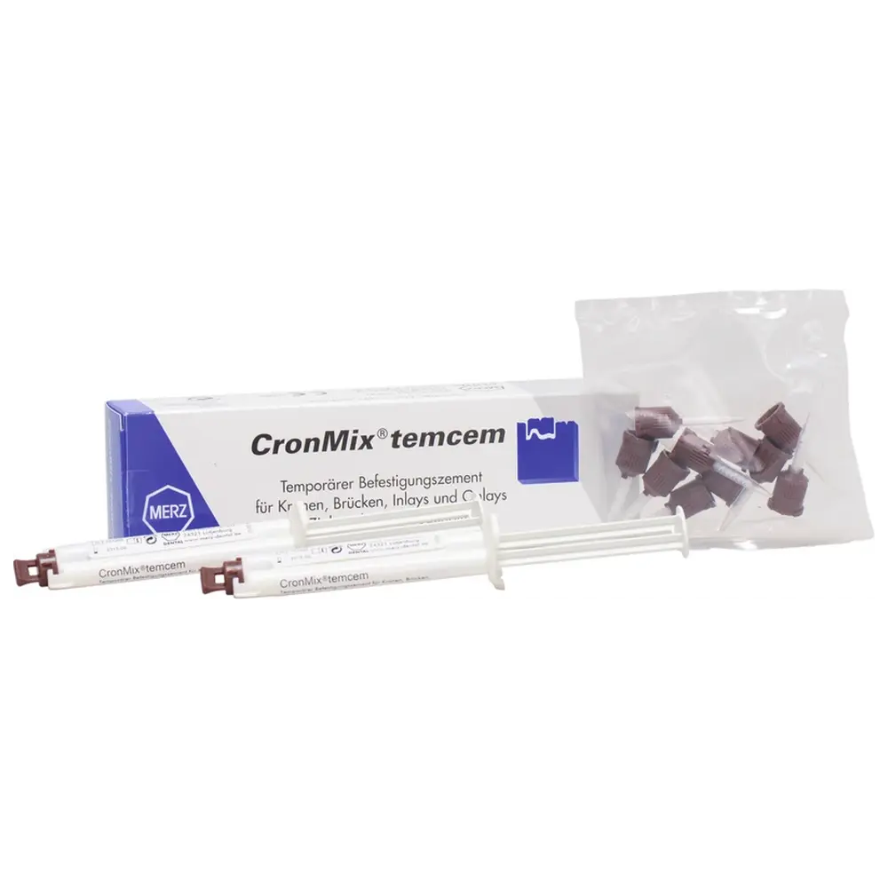 Merz Dental CronMix® temcem - Packung 2 x 12 g Doppelkammerspritze, 10 Mischkanülen