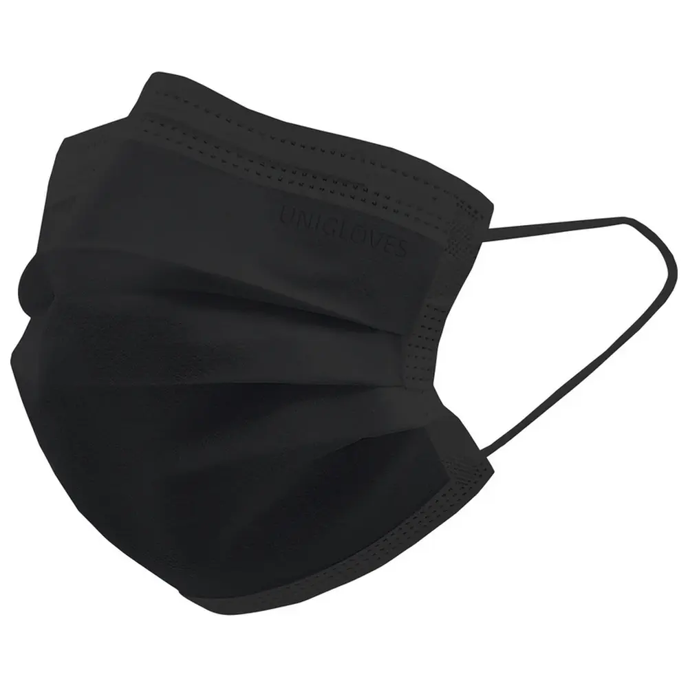 Unigloves PROFIL PLUS SMALL OP-Mundschutz - Packung 50 Stück schwarz
