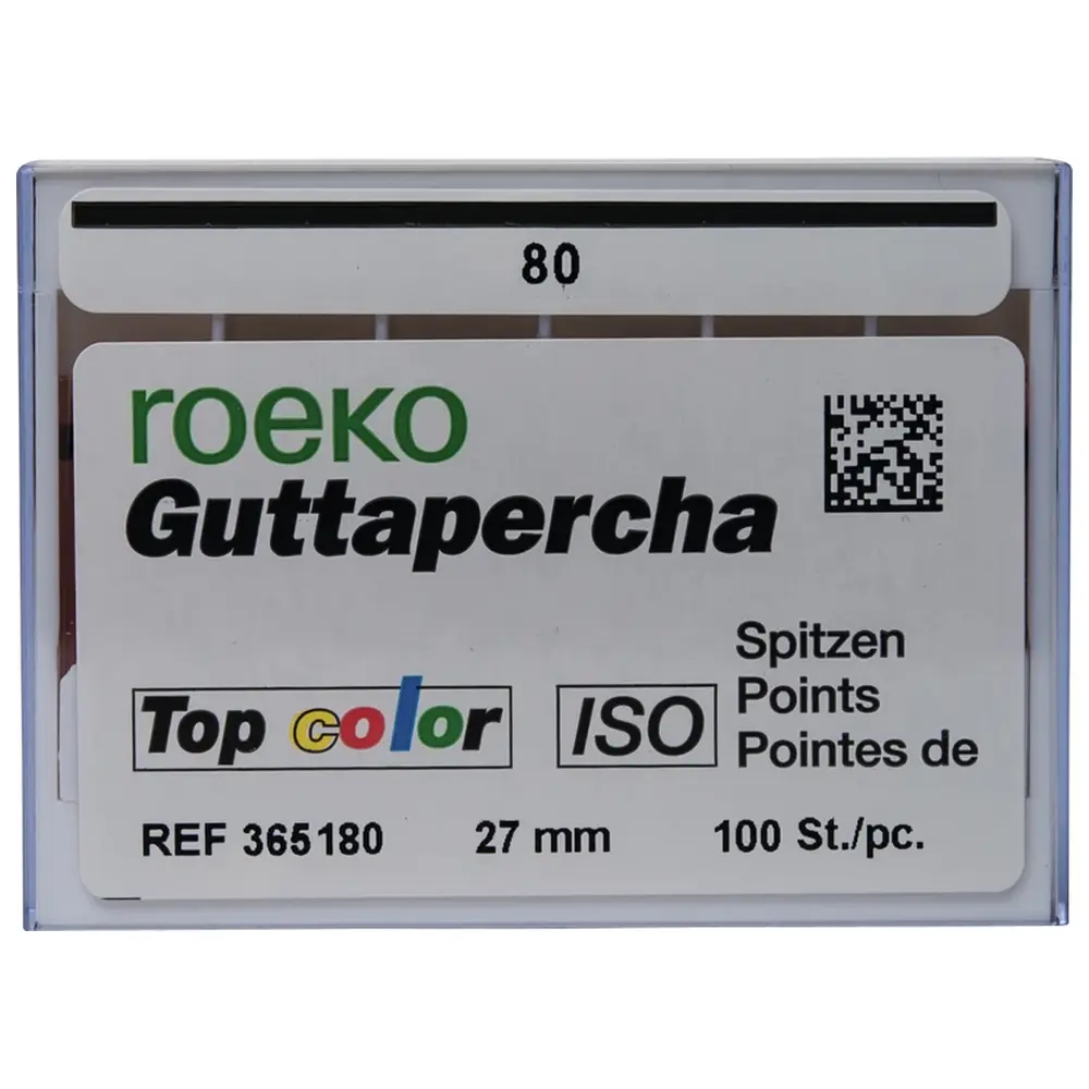 COLTENE roeko Guttapercha Spitzen Top color - Packung 100 Stück ISO 080