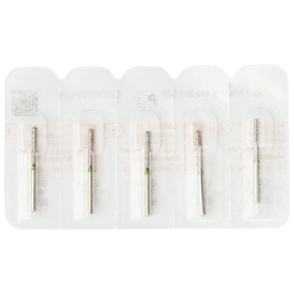 Edenta Diamanten 882 - Packung 5 Stück grün grob, FG, Figur 142 Zylinder rund, 10 mm, ISO 012