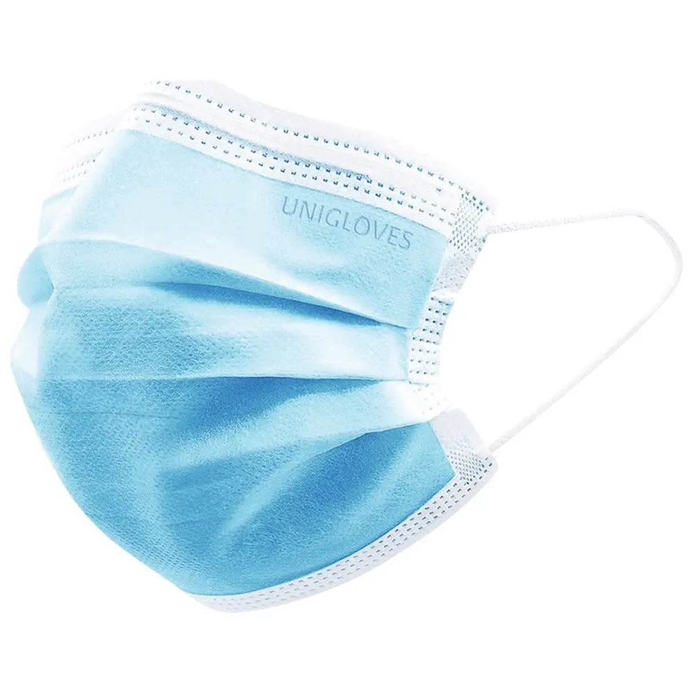 Unigloves PROFIL PLUS SMALL OP-Mundschutz - Packung 50 Stück blau