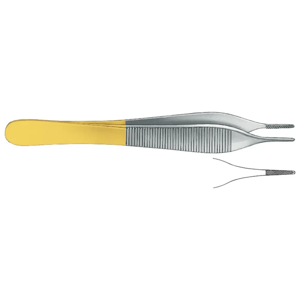 Gebr. Martin TC Gold Pinzette nach Adson - Stück 150 mm, 1x 2 Zähne