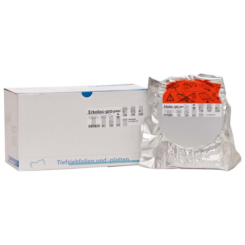 ERKODENT Erkoloc-pro green - Packung 50 Stück Ø 120 mm, Stärke 2 mm