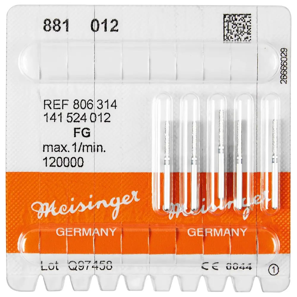 Hager & Meisinger Diamanten 881 - Packung 5 Stück blau mittel, FG, Figur 141 Zylinder rund, 8 mm, ISO 012