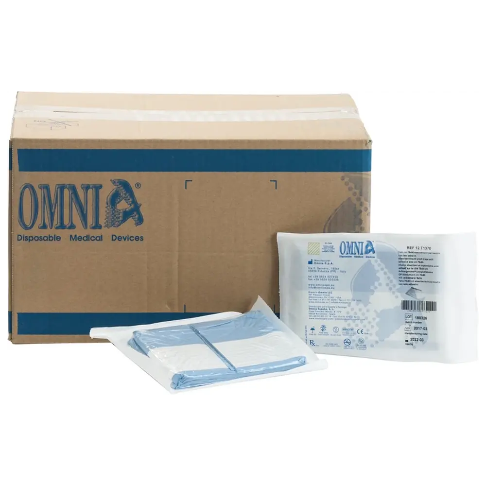 Omnia OP Abdecktuch mit verklebbarer Seite - Packung 50 Stück 75 x 90 cm