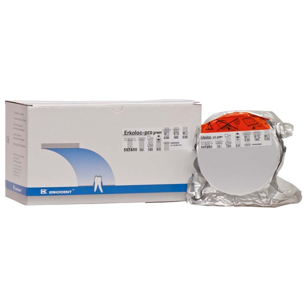 ERKODENT Erkoloc-pro green - Packung 50 Stück Ø 120 mm, Stärke 5 mm