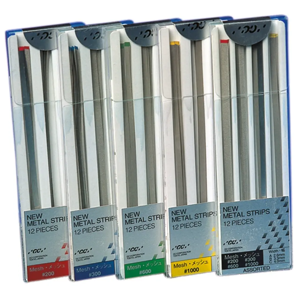 GC NEW METAL STRIPS - Packung 12 Stück (4 x 2,6 mm, 4 x 3,3 mm, 4 x 4 mm), Körnung 1.000