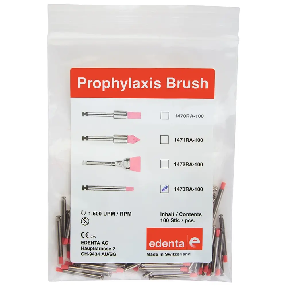 Edenta Prophylaxe Bürste - Packung 100 Stück rosa, ISO 020, RA