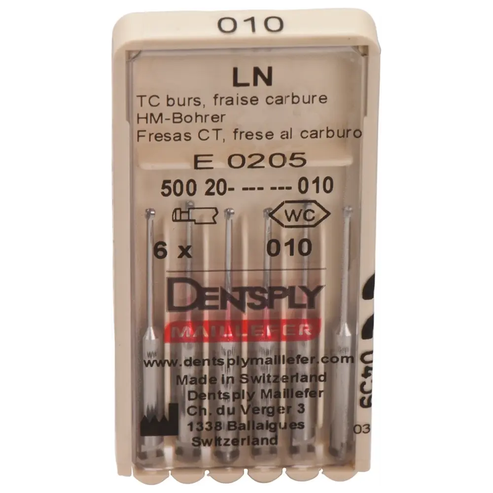 Dentsply Sirona LN Long Neck Bohrer - Packung 6 Stück ISO 010