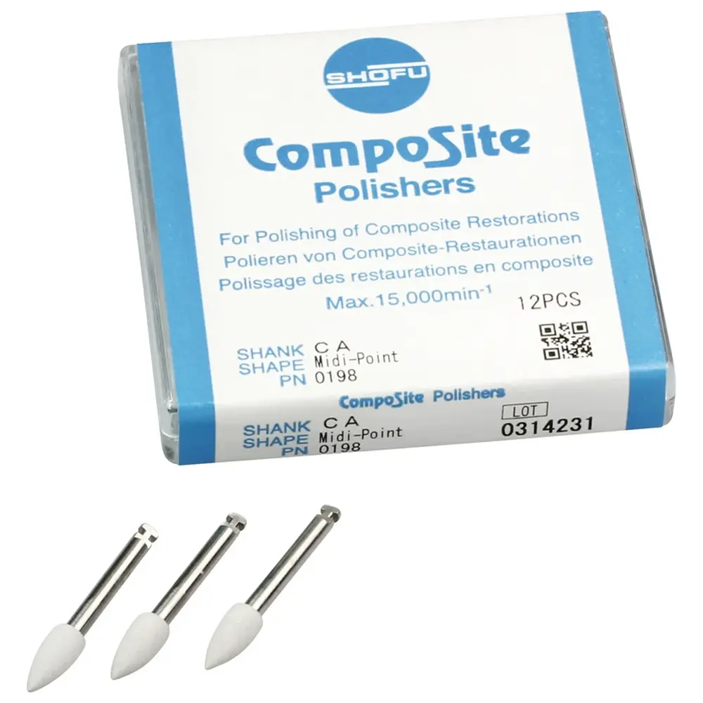 SHOFU CompoSite - Packung 12 Stück Standard, RA, Figur Midispitze, ISO 040
