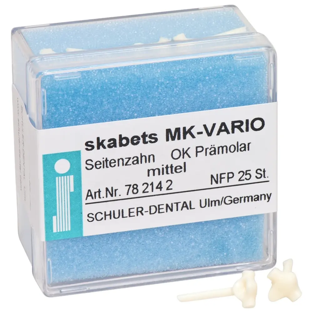 SCHULER-DENTAL skabets MK-VARIO - Nachfüllpackung 25 Stück Oberkiefer Prämolar mittel