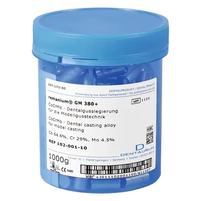 Dentaurum GmbH & Co. KG remanium GM 380+ federhart Pa 1kg Dentaurum GmbH & Co. KG remanium GM 380+ federhart Pa 1kg