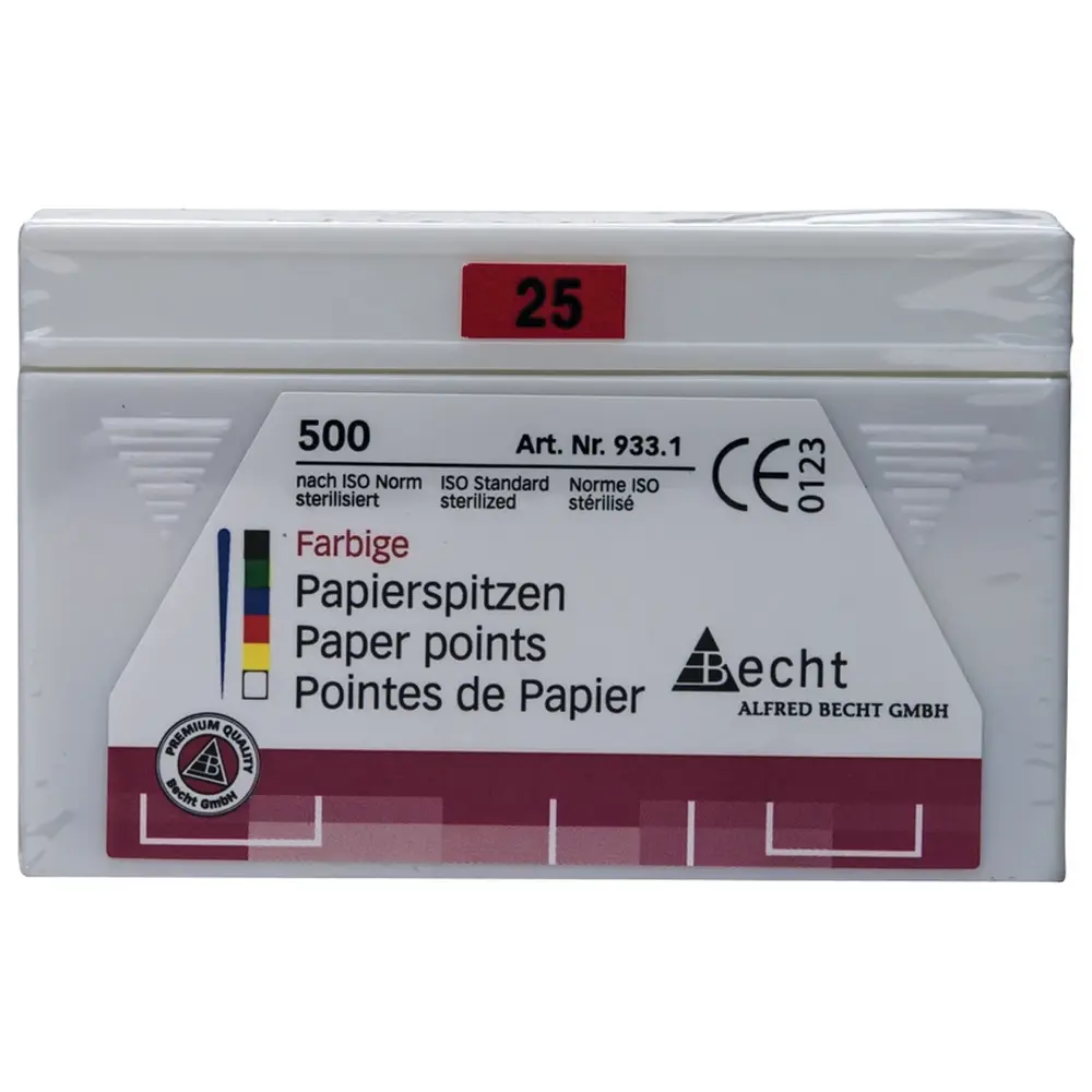Becht Papierspitzen farbig - Packung 500 Stück ISO 025