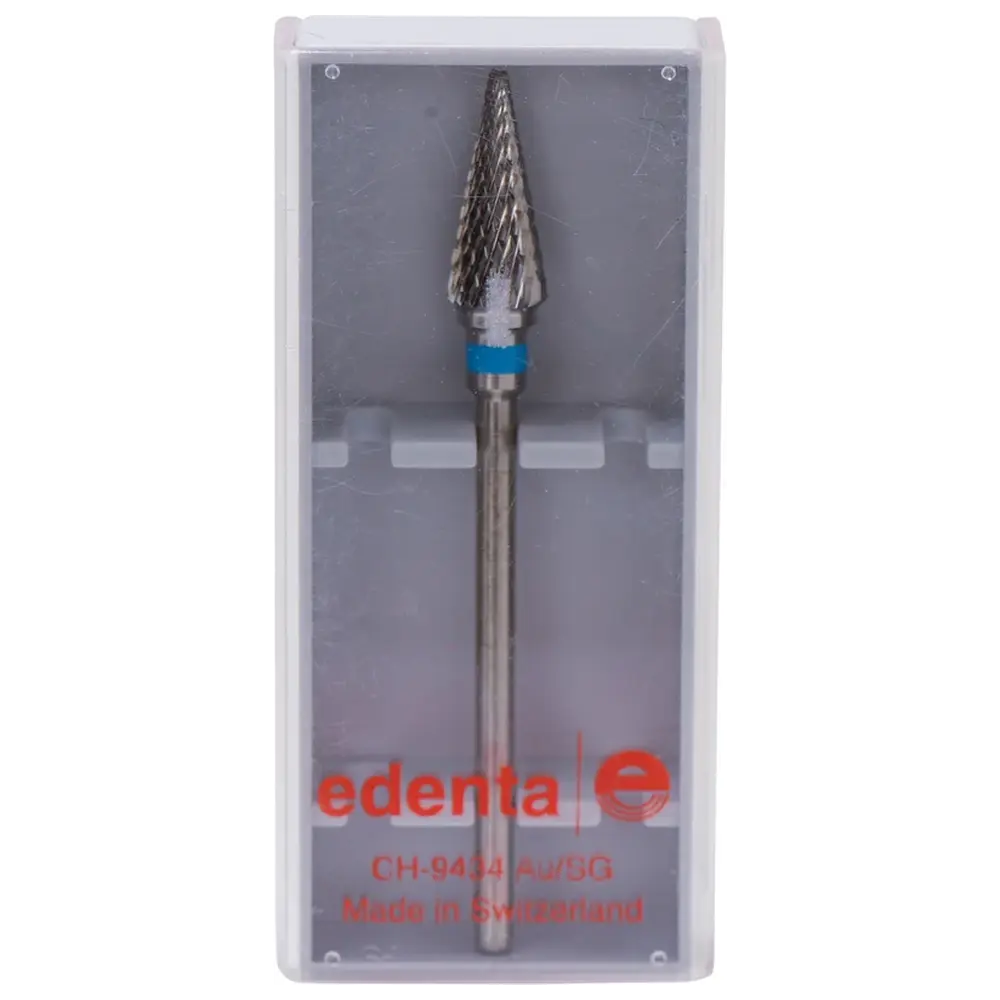 Edenta HM-Fräser Schliff 10 - Stück Kreuzverzahnung, blau standard, HP, Figur 257R, 14 mm, ISO 060