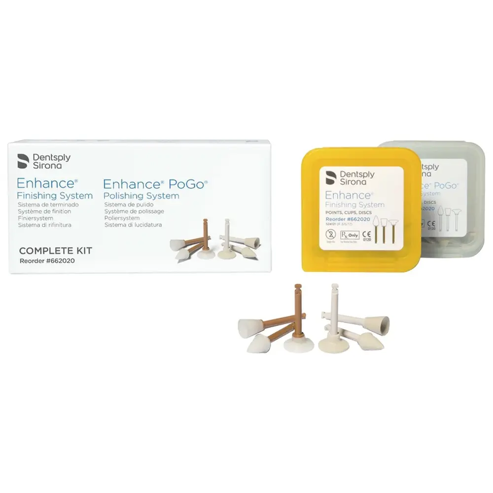 Dentsply Sirona Enhance® - Enhance & Enhance PoGo Komplettpackung 30 Enhance Finierer, 30 Enhance PoGo Polierer