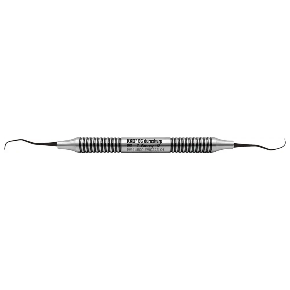 Kentzler-Kaschner KKD® Easy Clean durasharp Gracey Kürette - Stück Figur 1/2, für Frontzähne, mit Metallgriff