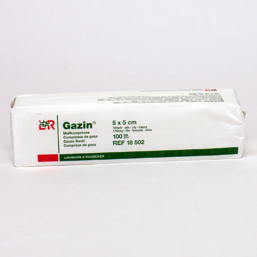 GX76148_Gazin_OPKompressen_5x5cm_16F_100St Gazin OP-Kompressen 5x5cm 16F 100St