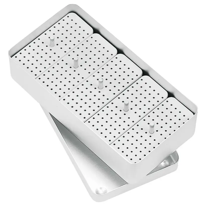 ASA Dental Endo MAXI Box - Stück Box mit Deckel, 204 x 105 x 54 mm, silber